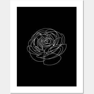 Persian Buttercup || Floral Minimal Linework Posters and Art